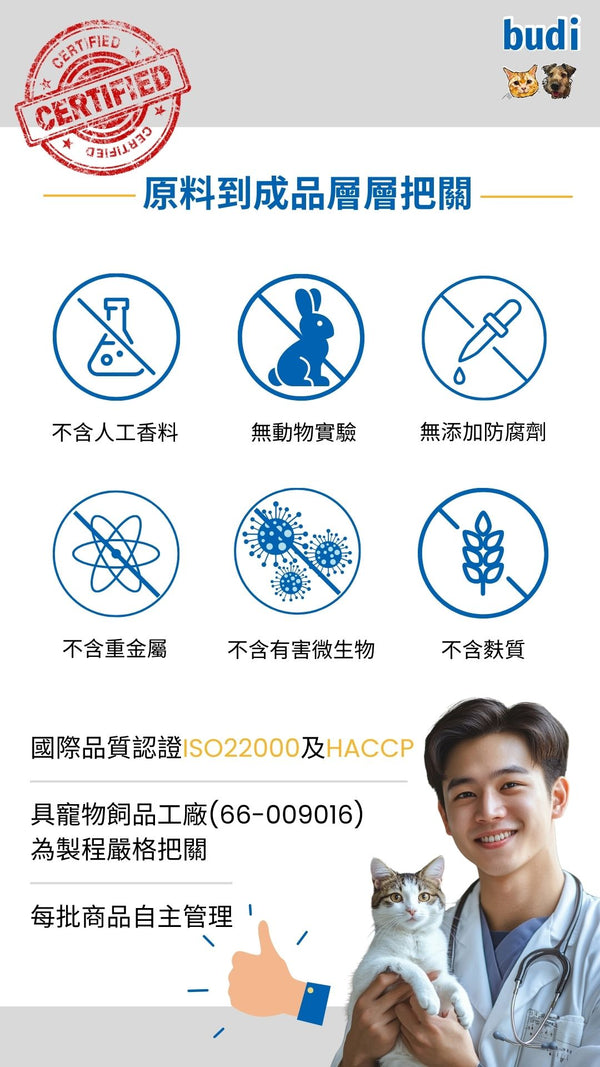 幫助寵物的淨化配方相關專業認證及證明